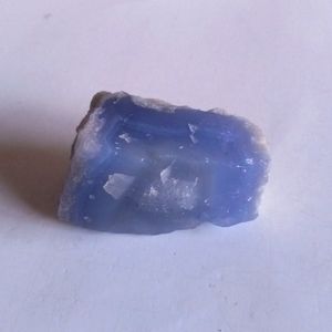 Blue Chalcedony Crystal Specimen with Druzy.